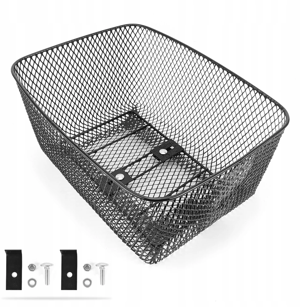 Bez Marki Metalinis dviračio krepšelis prisukamas prie stovo 41x31cm + apsauginis tinklelis