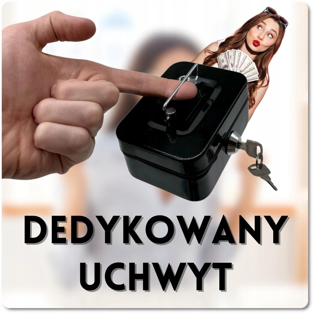 Bez Marki METALOWE PUDEŁKO NA PIENIĄDZE BILON MAŁY SEJF KASETKA SKARBONKA NA KLUCZYK