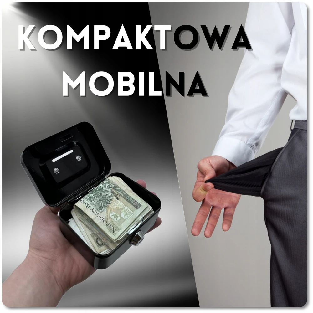 Bez Marki METALOWE PUDEŁKO NA PIENIĄDZE BILON MAŁY SEJF KASETKA SKARBONKA NA KLUCZYK
