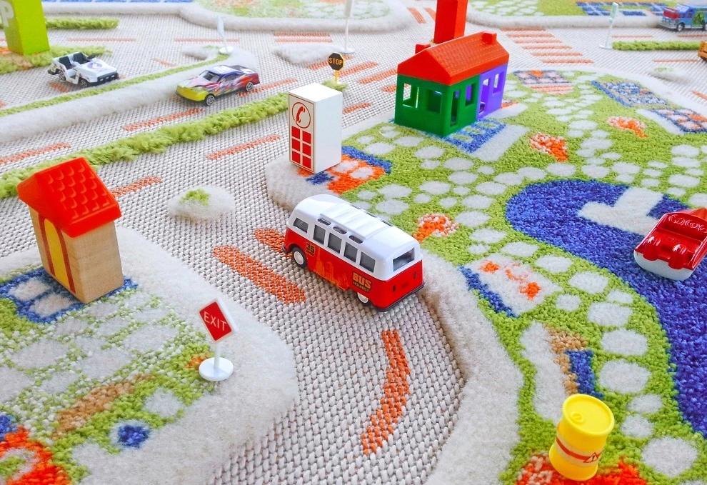 Bez Marki MIASTO PORTOWE - Mėlyna Dywan 3D dla Dzieci 100x150 cm IVI Carpets