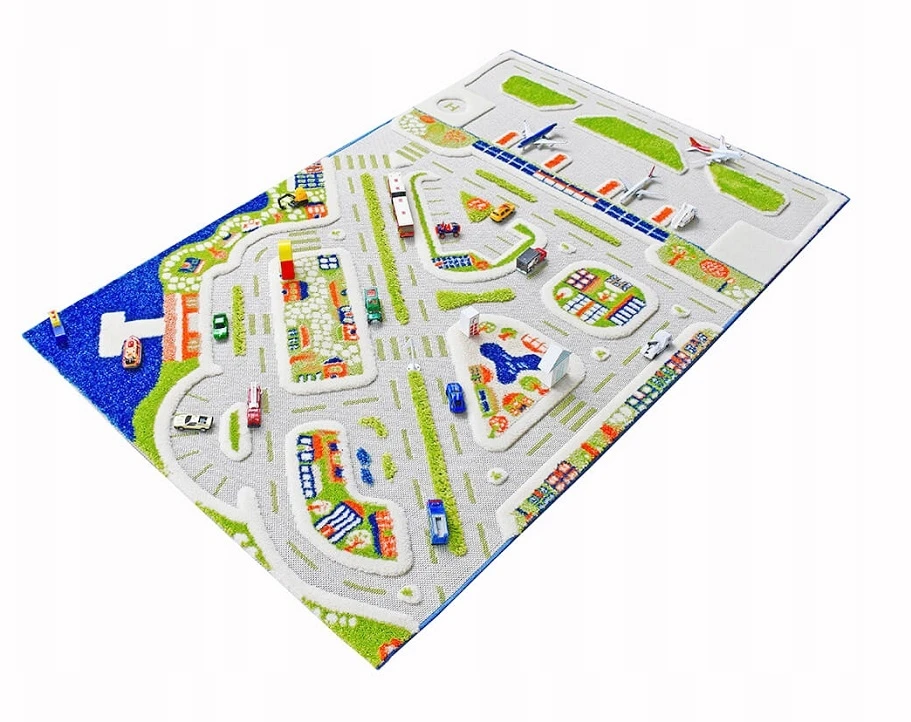 Bez Marki MIASTO PORTOWE - Mėlyna Dywan 3D dla Dzieci 100x150 cm IVI Carpets