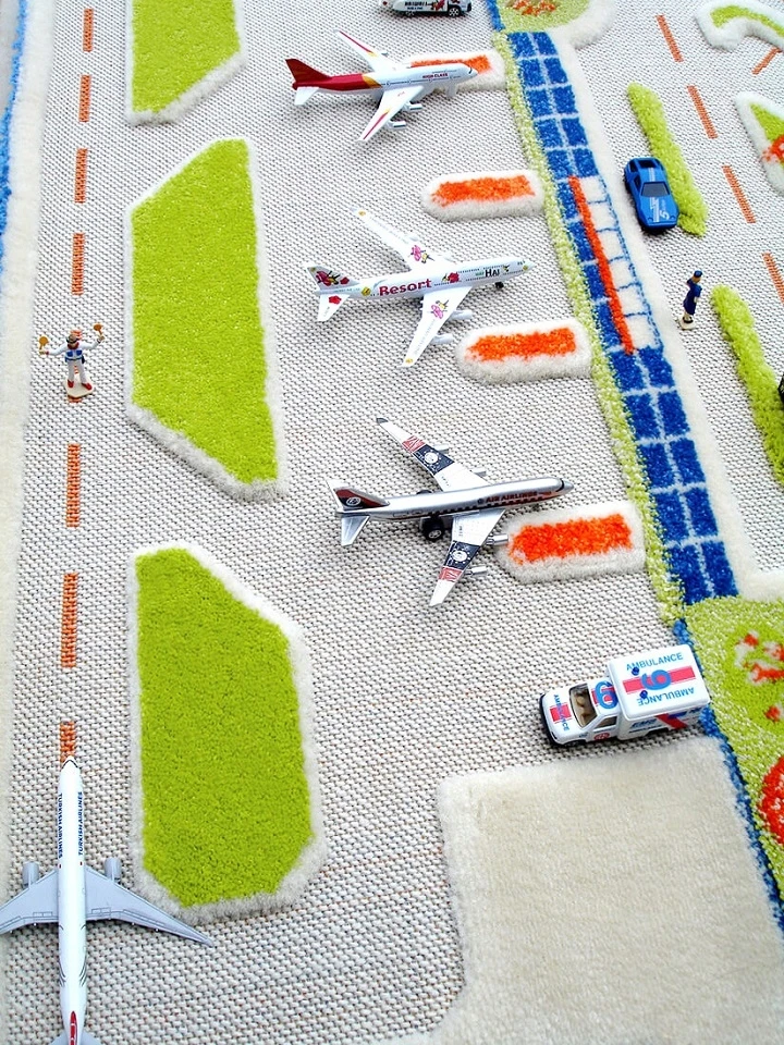 Bez Marki MIASTO PORTOWE - Mėlyna Dywan 3D dla Dzieci 100x150 cm IVI Carpets