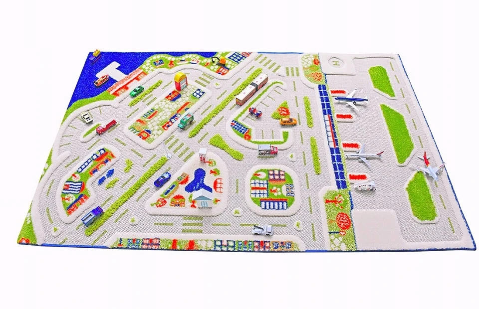 Bez Marki MIASTO PORTOWE - Mėlyna Dywan 3D dla Dzieci 100x150 cm IVI Carpets