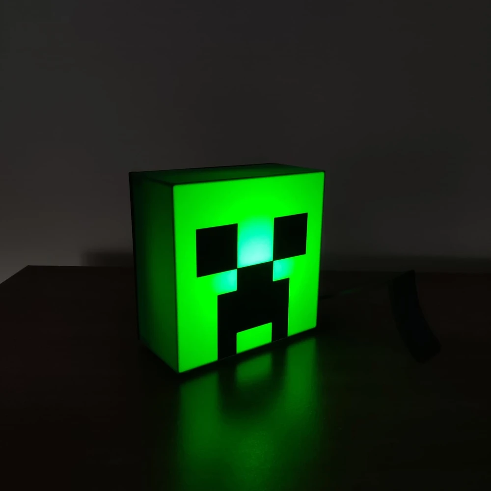Bez Marki Minecraft Creeper Led naktinė lemputė + ausinių stovas 2in1