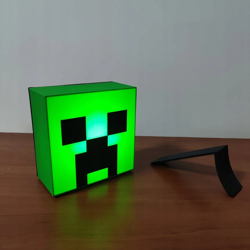 Bez Marki Minecraft Creeper Led naktinė lemputė + ausinių stovas 2in1
