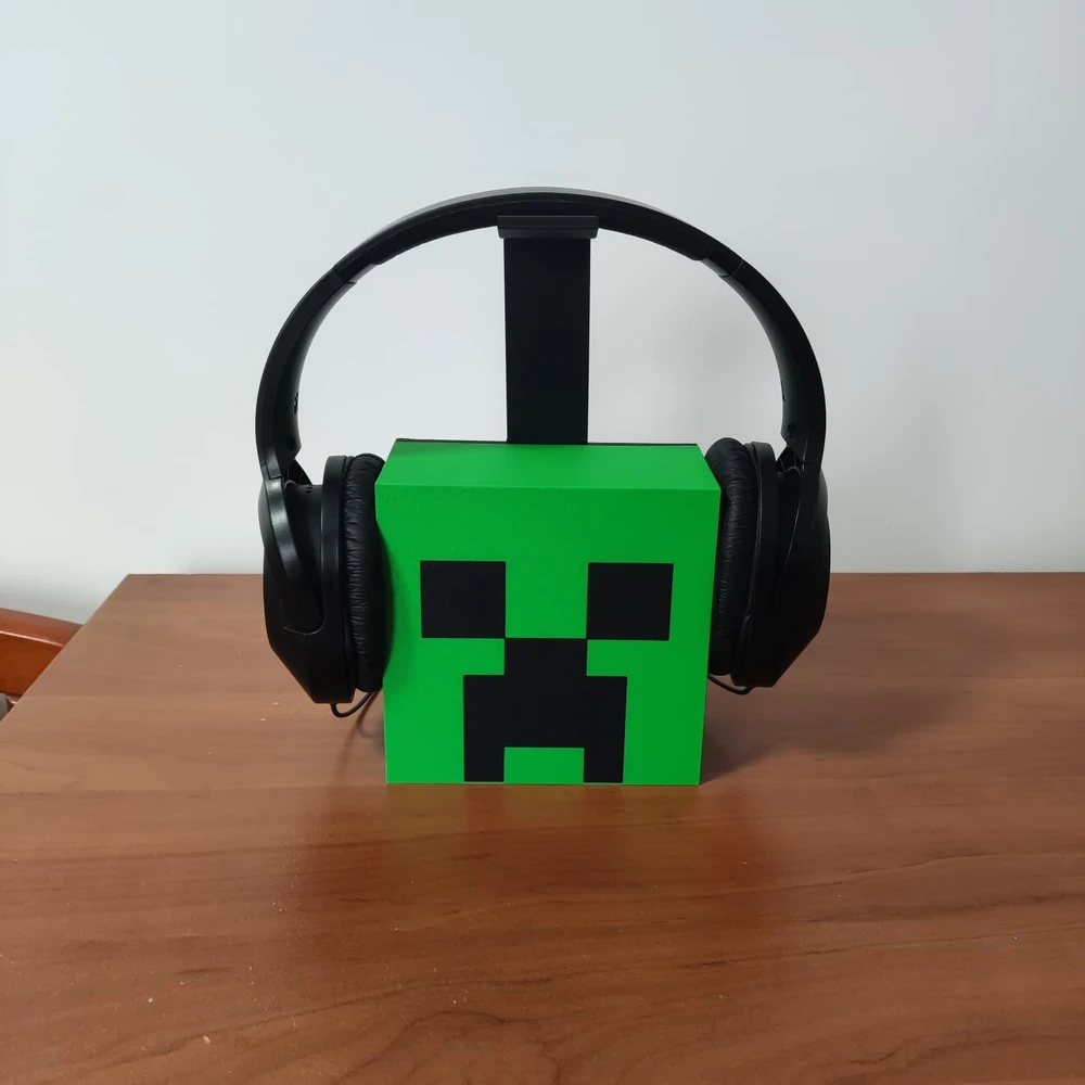 Bez Marki Minecraft Creeper Led naktinė lemputė + ausinių stovas 2in1