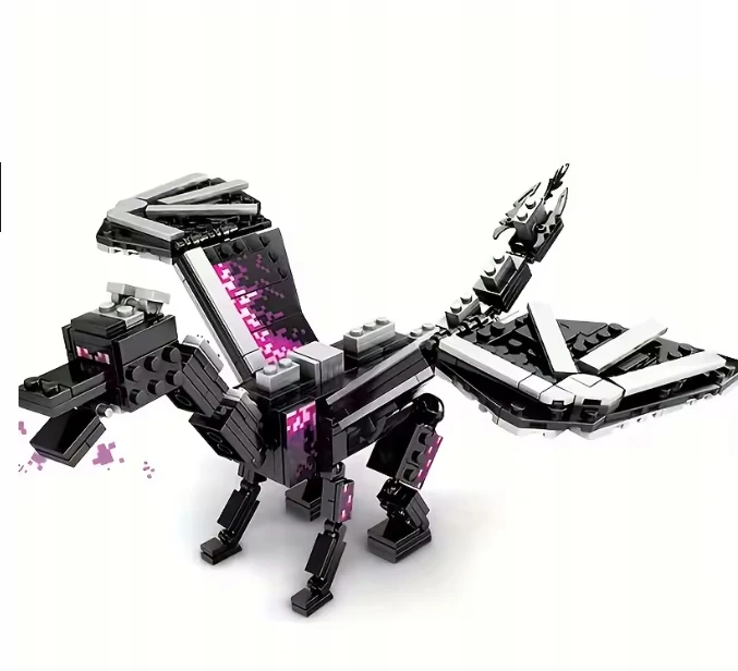 Bez Marki MINECRAFT ENDERDRAGON ĮKVĖPTI KONSTRUKCINIŲ KALULŲ RINKINYS VAIKAMS