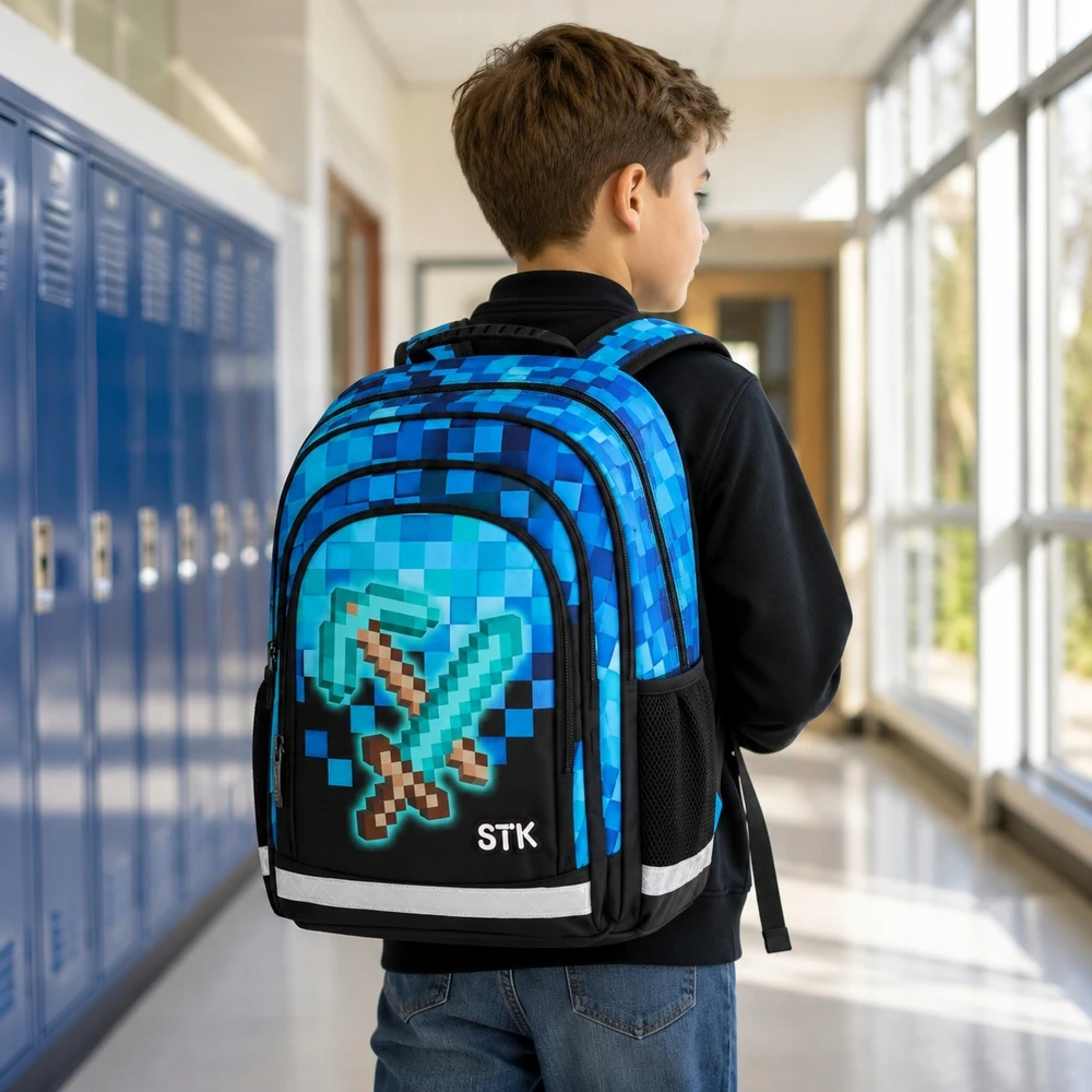 Bez Marki MINECRAFT SCHOOL KUPRINĖ IKIMOKKYKLINĖ KURIŠINĖ 23L KURIŠINĖ BERNIUKUI