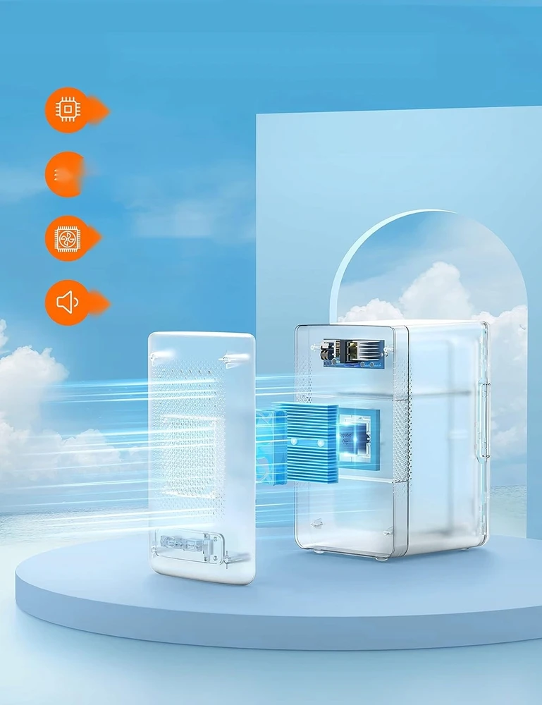 Bez Marki MINI FRIDGE 6L NEŠIOJAMASIS Šaldytuvas BEIGE KOMPAKTINIS KELIONINIS ŠALDYTUVAS