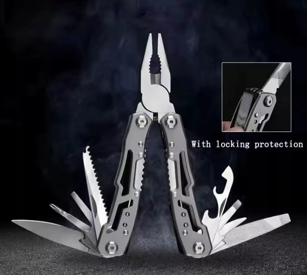 Bez Marki mini kombinerki MULTITOOL 9w1 NARZĘDZIE WIELOFUNKCYJNE szczypce SURVIVAL