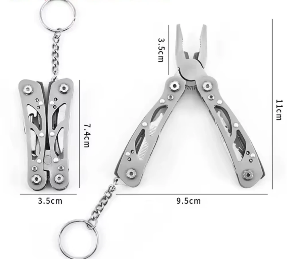 Bez Marki mini kombinerki MULTITOOL 9w1 NARZĘDZIE WIELOFUNKCYJNE szczypce SURVIVAL