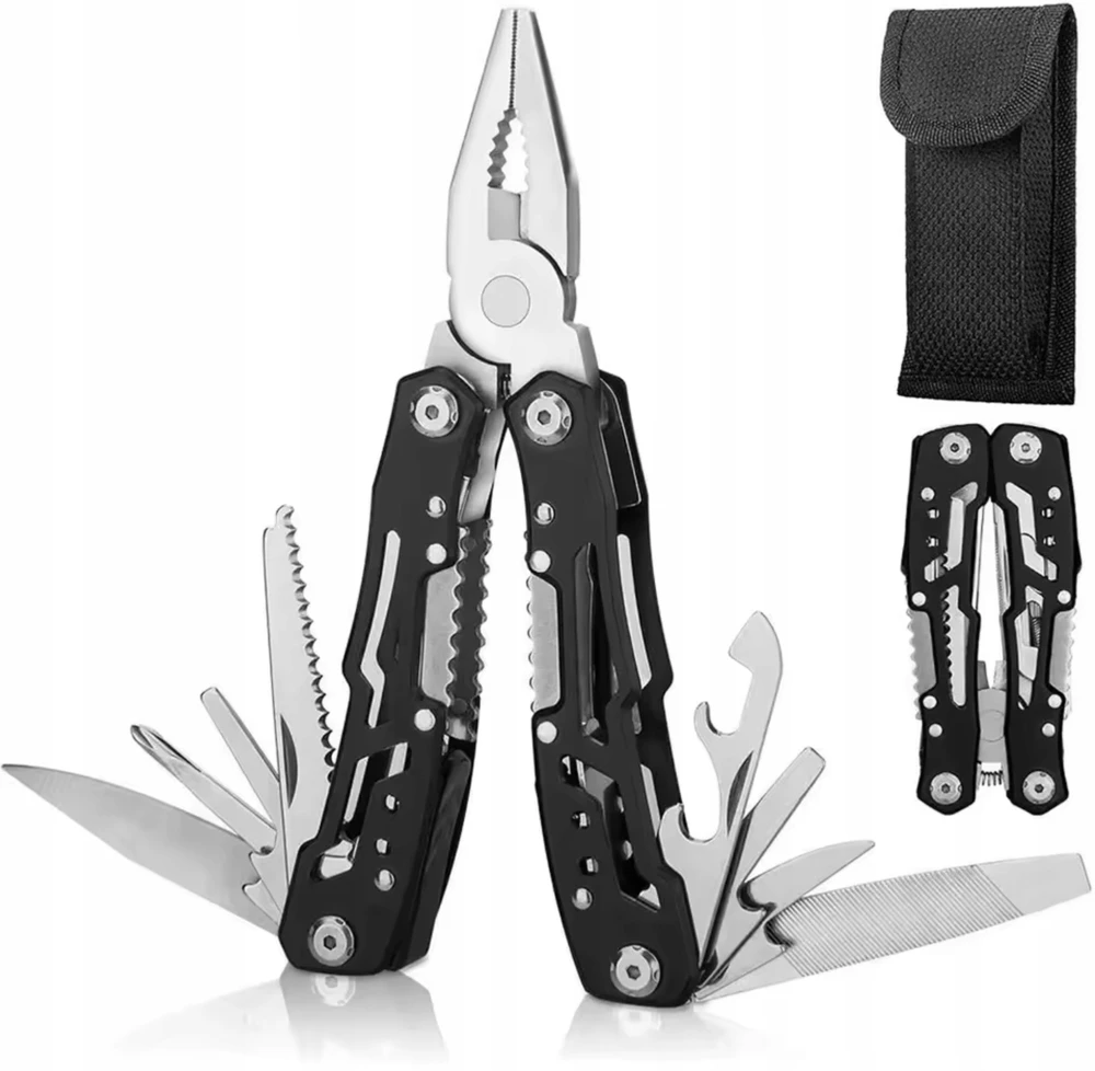 Bez Marki mini kombinerki MULTITOOL 9w1 NARZĘDZIE WIELOFUNKCYJNE szczypce SURVIVAL