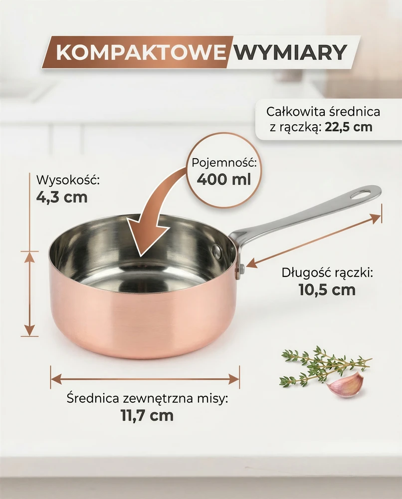 Bez Marki Mini puodas serviravimui ir kepimui, nerūdijantis plienas, 0.4l