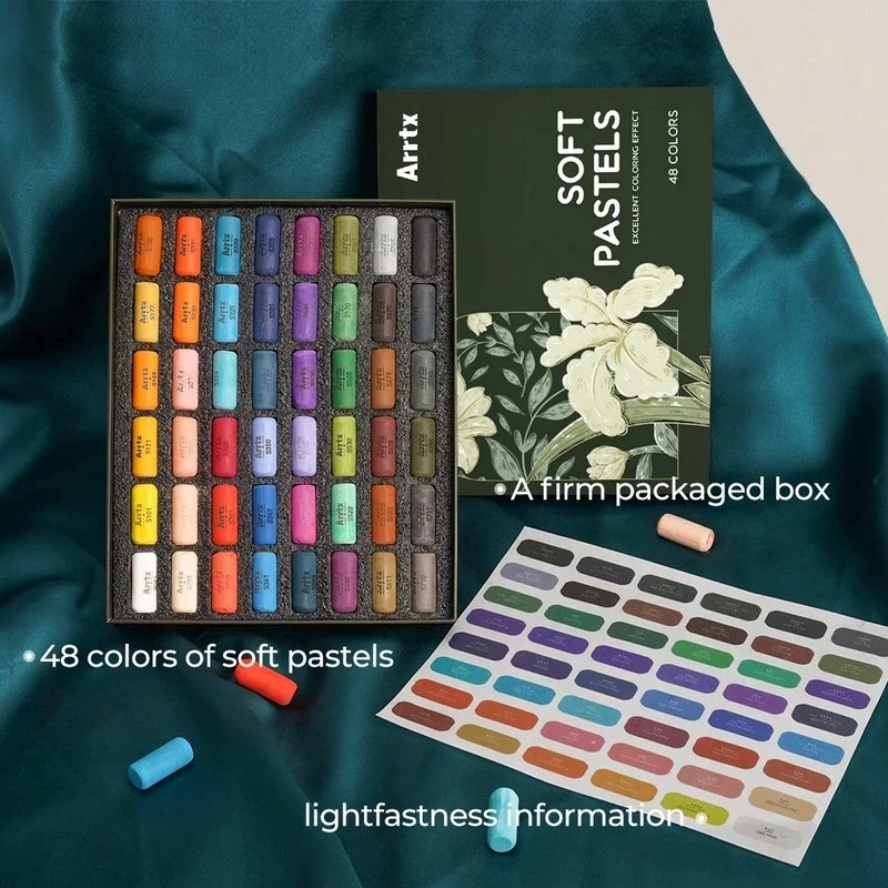 Minkštų pastelių rinkinys ARRTX, 48 spalvų