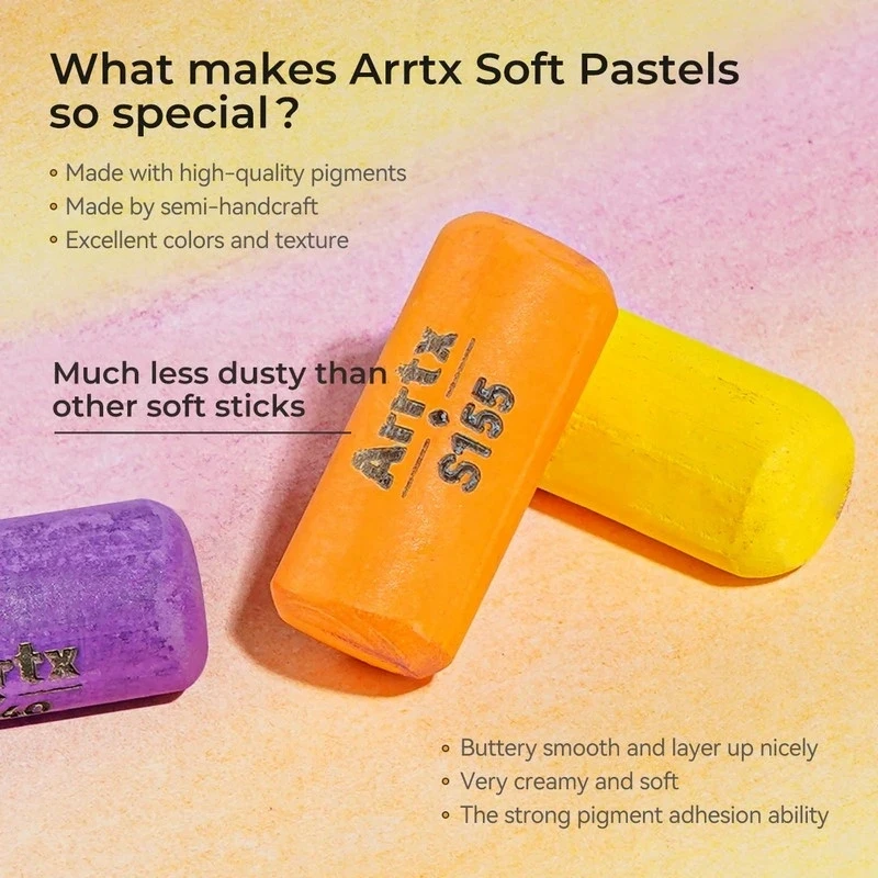 Minkštų pastelių rinkinys ARRTX, 48 spalvų