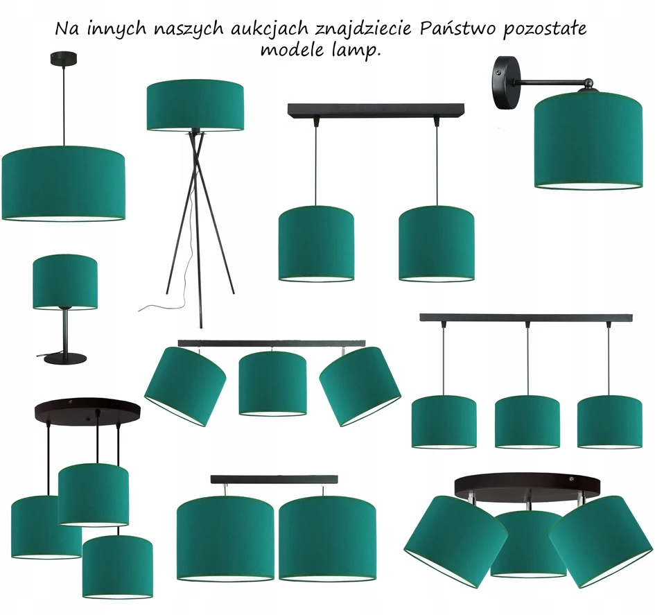 Bez Marki Modna Lampa wisząca, sufitowa żyrandol modny abażur 20cm žalia Led