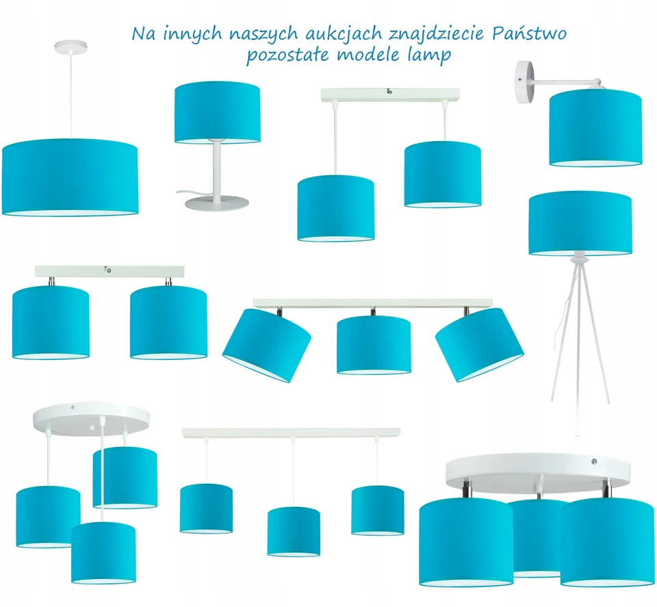 Bez Marki Modna Lampa wisząca, sufitowa żyrandol modny turkio abażur 20cm Led