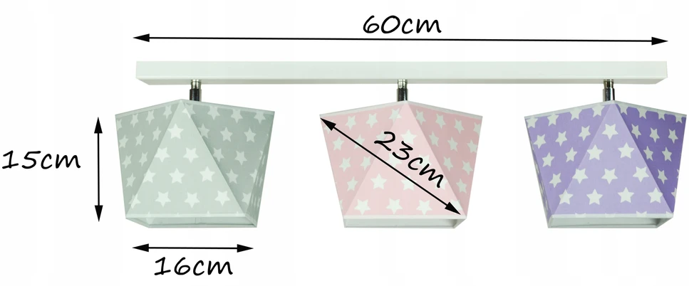 Bez Marki Modna Lampa wisząca sufitowadla dzieci nowoczesny abażur balta gwiazdki Led