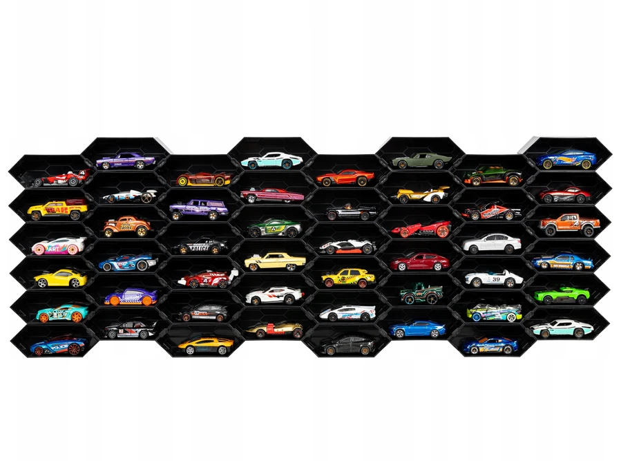 Bez Marki Modulinė lentynėlė HEXHIVE spyruoklėms 1:64 + FREE HOT WHEELS AUTO