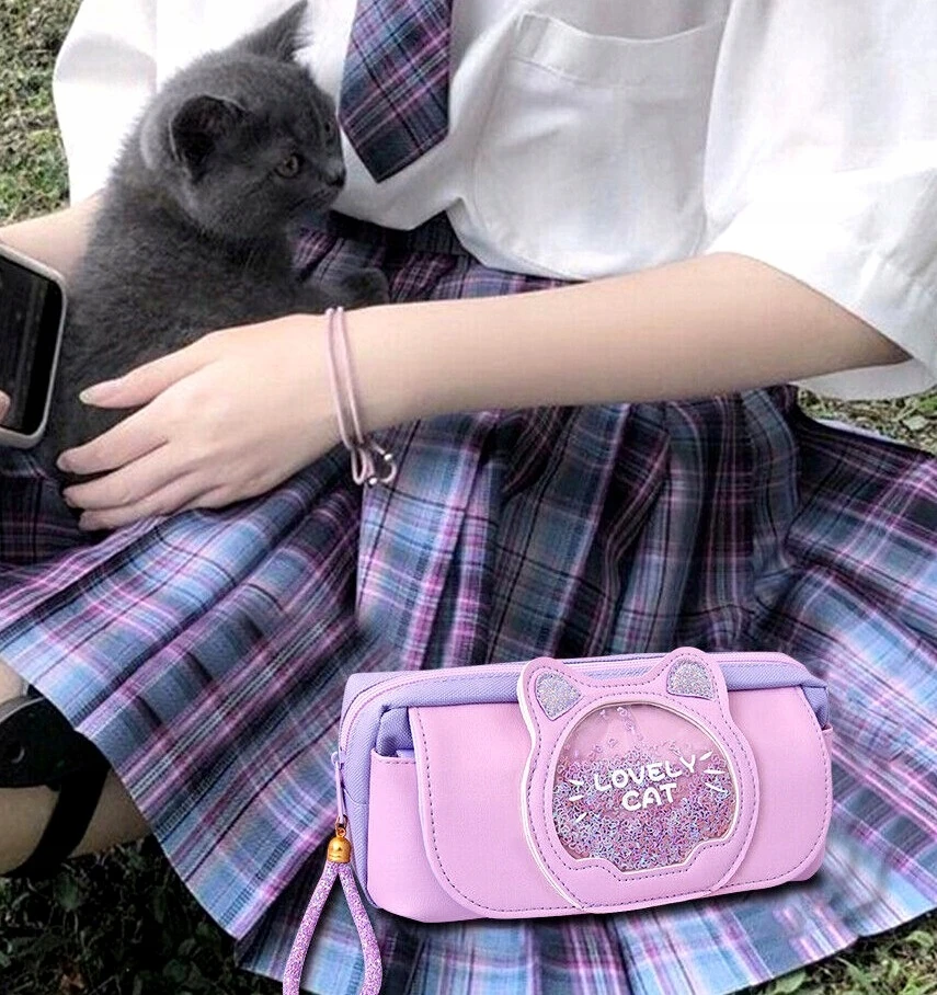 Bez Marki Mokyklinė pieštukinė "lovely Cat" - rožinė/violetinė
