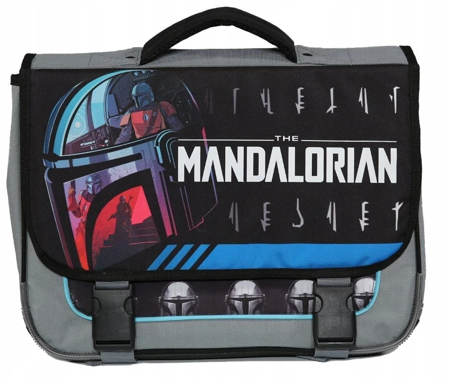 Bez Marki Mokyklinė rankinė 38 cm – Žvaigždžių karai / The Mandalorian | Juoda ir pilka | Bagtroteris