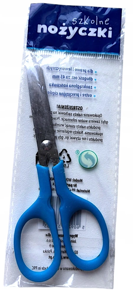 Bez Marki Mokyklinės žirklės 12 cm mėlynos arba rožinės spalvos