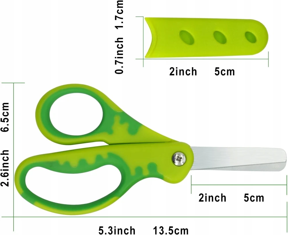 Bez Marki Mokyklinės žirklės vaikams su dangteliu, minkšta rankena 13,5 cm 1 vnt.