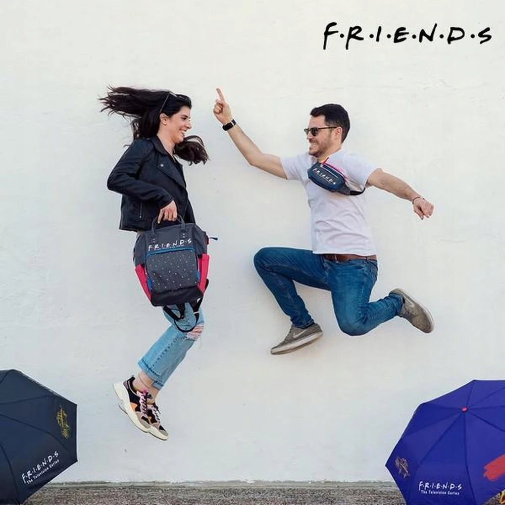 Bez Marki Mokyklinis krepšys Friends, juoda