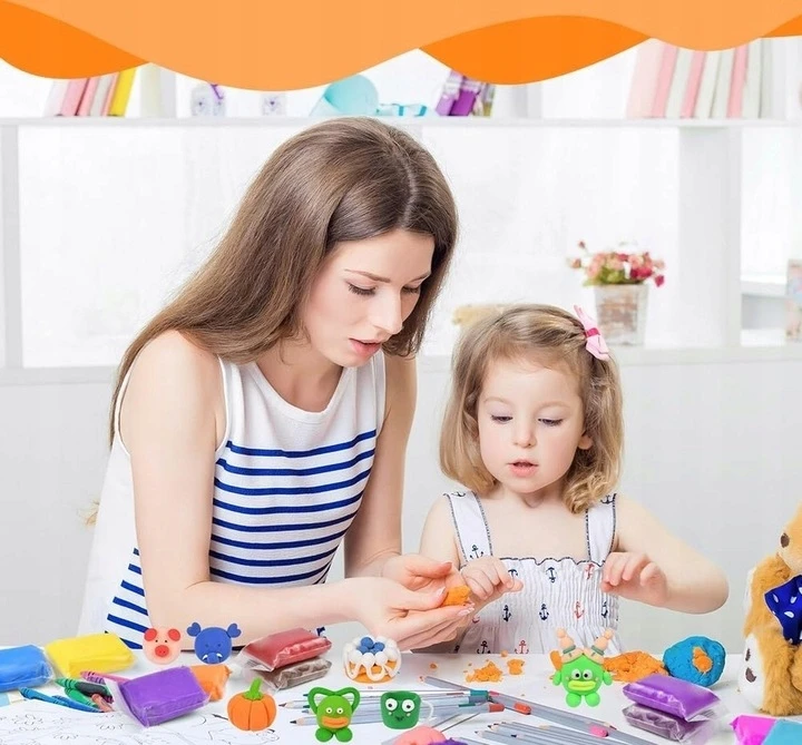 Bez Marki Molis Lengvo modeliavimo molio rinkinys 48vnt + Priedai Dovana vaikams
