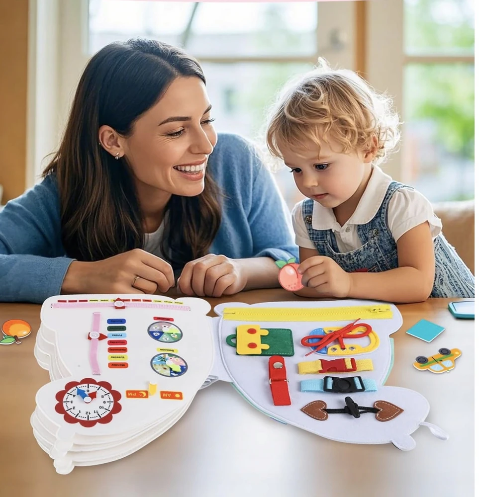 Bez Marki Montessori jutiminė manipuliavimo knyga, lenta, mokomasis žaislas