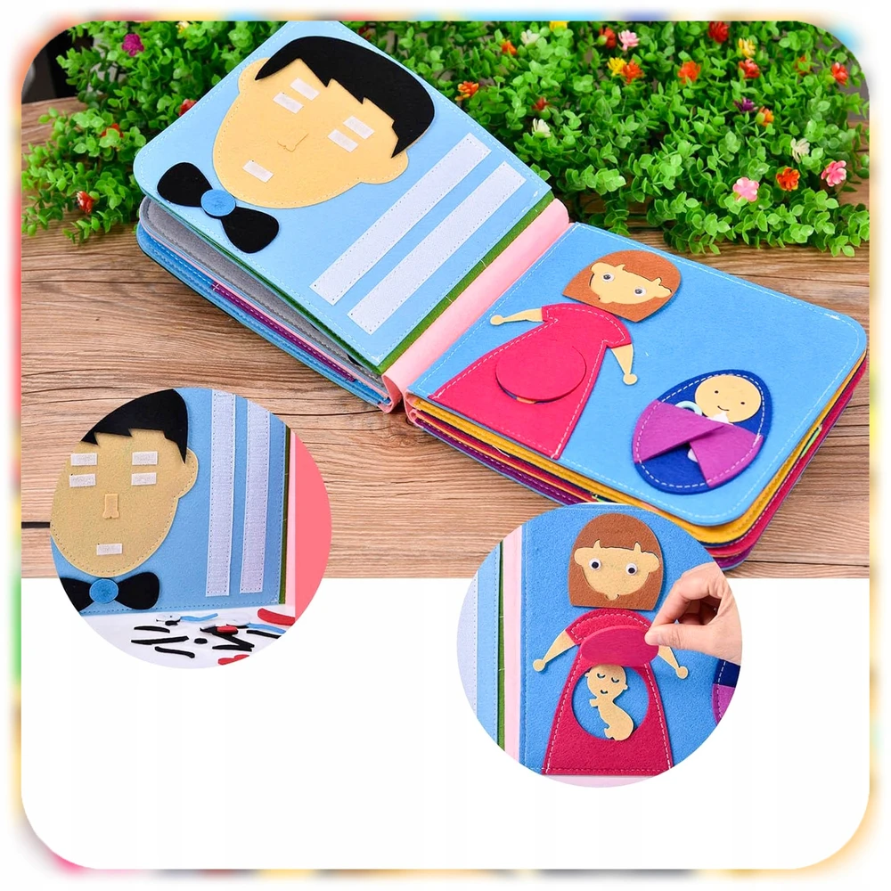 Bez Marki MONTESSORI UGDOMOJI KNYGA JAUTIMO KNYGA VAIKAMS SU VELCRO
