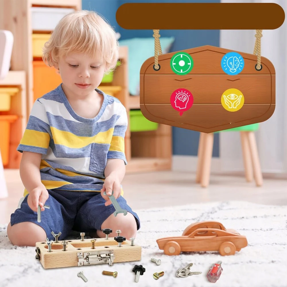 Bez Marki MONTESSORI ŽAISLŲ MEDINĖ UŽSUKIMO LENTA 3-5 METŲ VAIKAMS