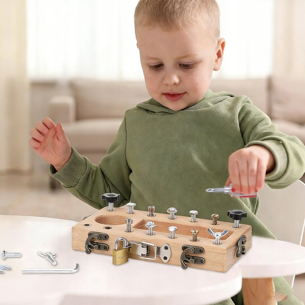 Bez Marki MONTESSORI ŽAISLŲ MEDINĖ UŽSUKIMO LENTA 3-5 METŲ VAIKAMS