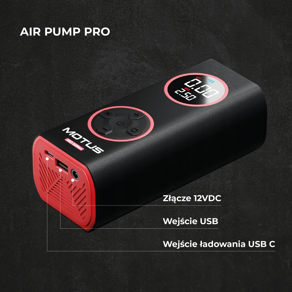 Bez Marki Motus Airpump Pro Raudona Edition elektrinis kompresorius 96w, 7500 Mah
