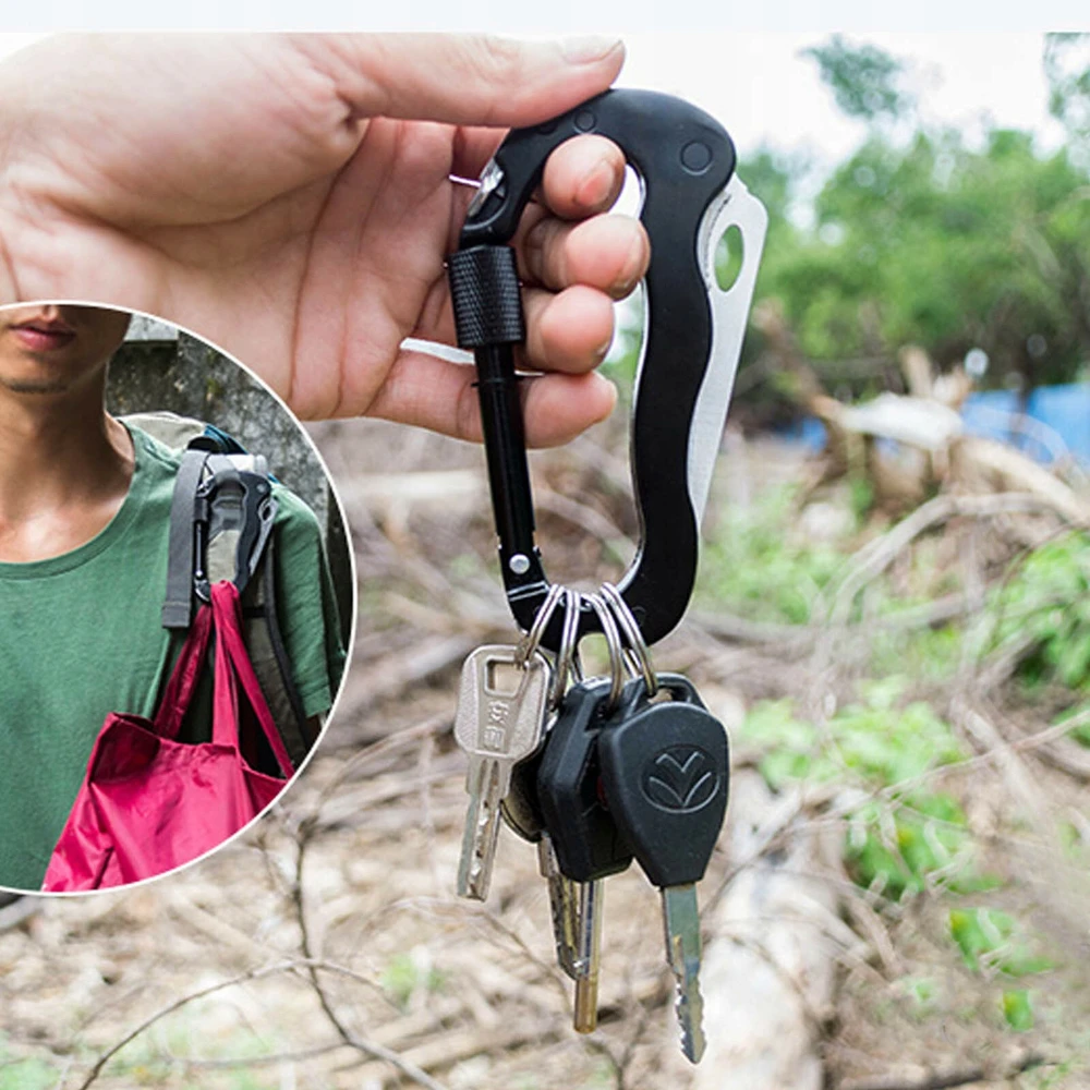 Bez Marki MULTITOOL SHARP KARABININĖ PEILIS 6IN1 SURVIVAL