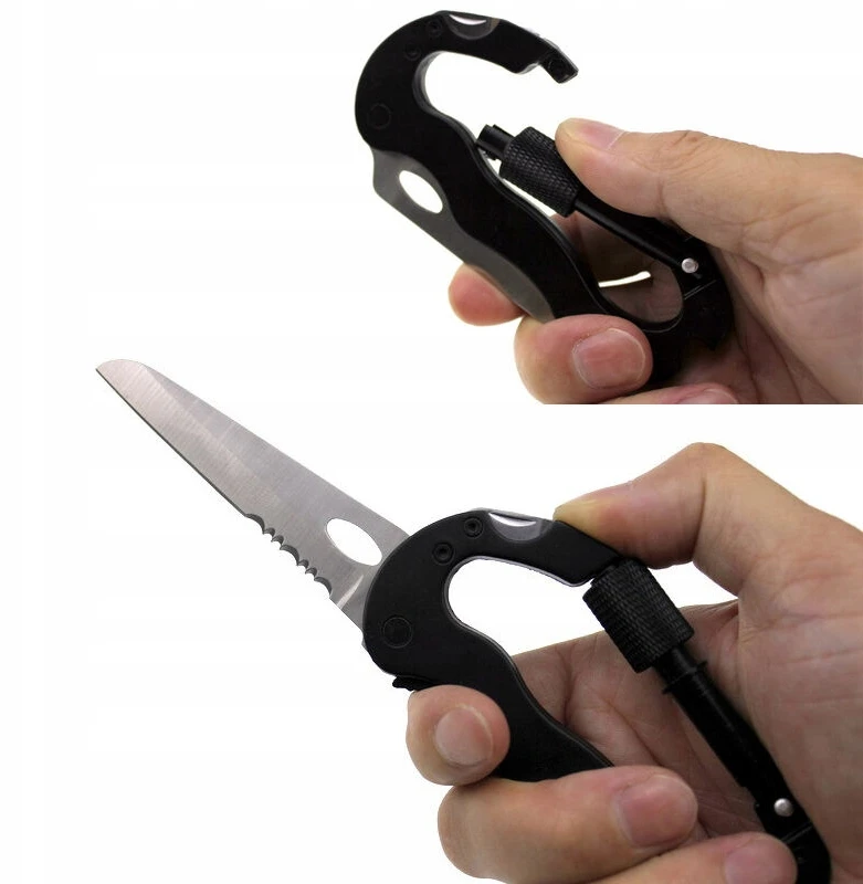 Bez Marki MULTITOOL SHARP KARABININĖ PEILIS 6IN1 SURVIVAL