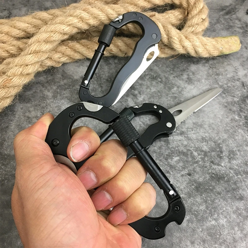 Bez Marki MULTITOOL SHARP KARABININĖ PEILIS 6IN1 SURVIVAL