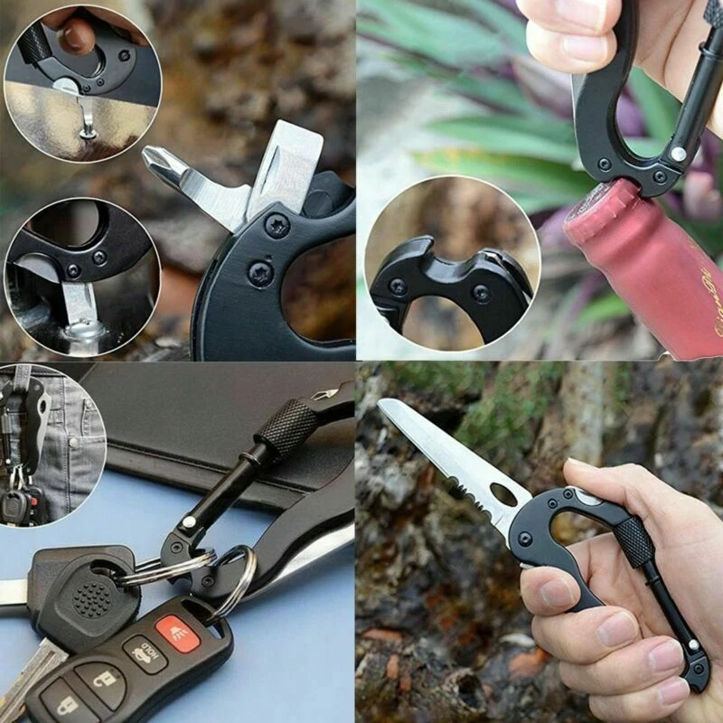 Bez Marki MULTITOOL SHARP KARABININĖ PEILIS 6IN1 SURVIVAL