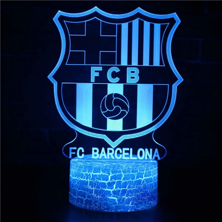 Bez Marki Naktinė lempa 3D FC BARCELONA HERB LED 16 KOLORÓW PODSTAWKA USB + Pultas