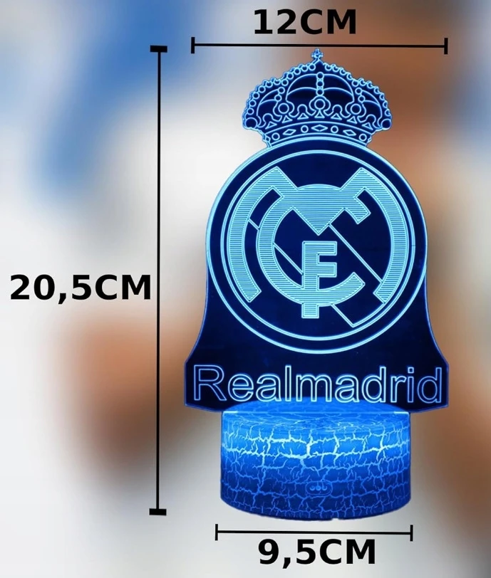 Bez Marki Naktinė lempa 3D REAL MADRYT HERB LED 16 KOLORÓW PODSTAWKA USB + Pultas