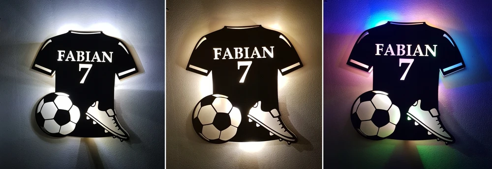 Bez Marki Naktinė lempa baterie LED Futbolo kamuolys piłkarska su imieniem numerem koszulka