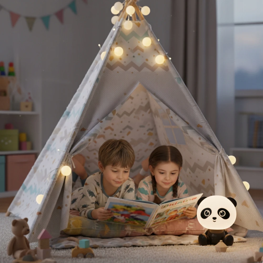 Bez Marki Naktinė lempa DLA DZIECI RGB PANDA BEZPRZEWODOWA DOTYKOWA KOLOROWA LED USB