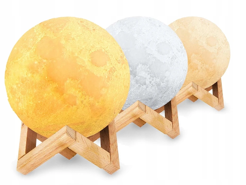 Bez Marki Naktinė lempa KSIĘŻYC 3D LED Pultas MOONLIGHT XXL LAMPA MOON DO SYPIALNI