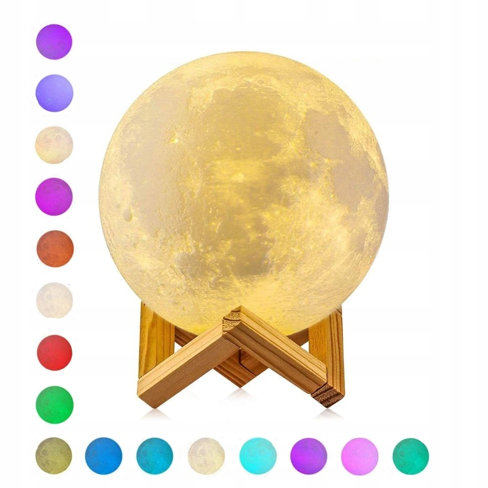 Bez Marki Naktinė lempa KSIĘŻYC 3D LED Pultas MOONLIGHT XXL LAMPA MOON DO SYPIALNI