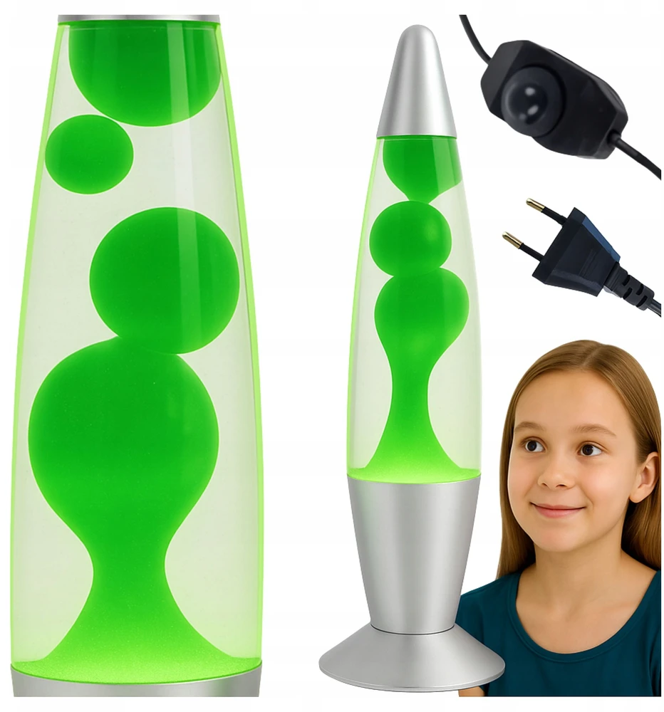Bez Marki Naktinė lempa LAMPA WODNA RELAKSUJĄCA Z WOSKIEM LAWA LAVA NA BIURKO ŽALIA