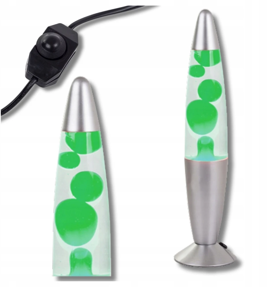 Bez Marki Naktinė lempa LAMPA WODNA RELAKSUJĄCA Z WOSKIEM LAWA LAVA NA BIURKO ŽALIA