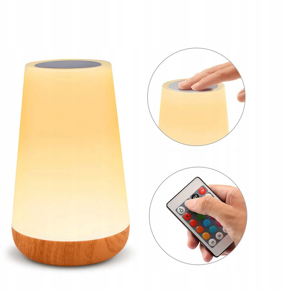 Bez Marki Naktinė lempa LED RGB ŚCIEMNIANA DLA DZIECI Z CZUJNIKIEM DOTYKOWYM + Pultas