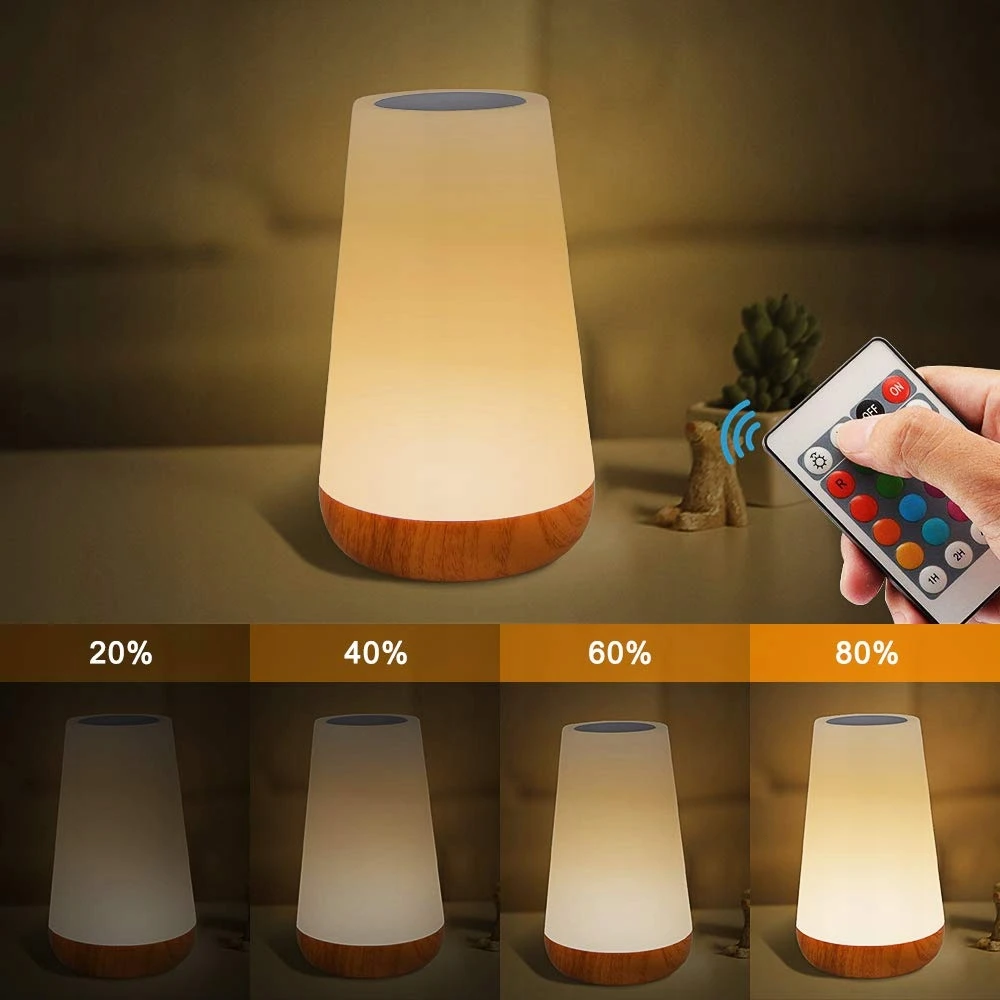 Bez Marki Naktinė lempa LED RGB ŚCIEMNIANA DLA DZIECI Z CZUJNIKIEM DOTYKOWYM + Pultas