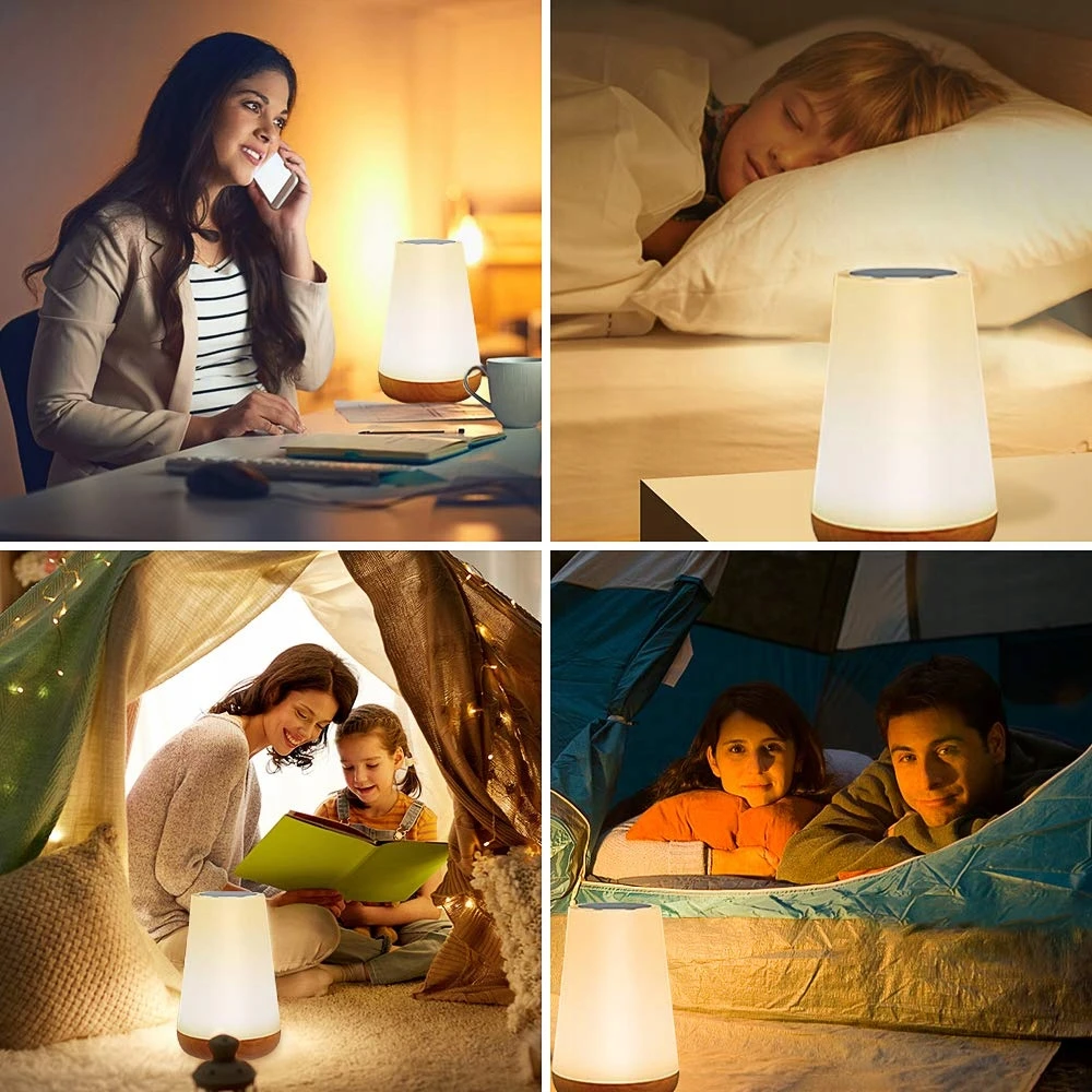 Bez Marki Naktinė lempa LED RGB ŚCIEMNIANA DLA DZIECI Z CZUJNIKIEM DOTYKOWYM + Pultas