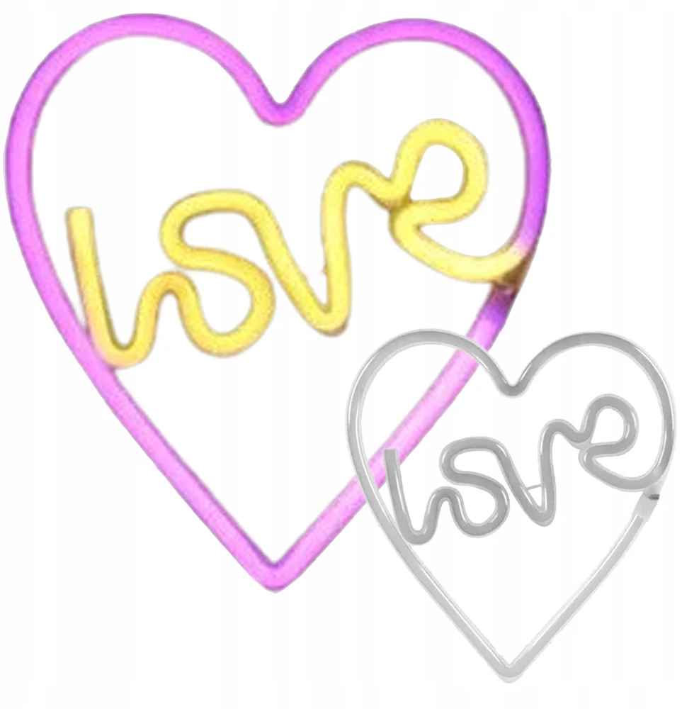 Bez Marki Naktinė lempa NEON POKÓJ DZIECIĘCY SERCE LOVE LED ŚLUB DEKORACJA USB BATERIE